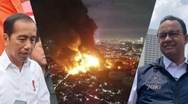 Kebakaran Depo Pertamina Plumpang menyebabkan warga sekitar turut menjadi korban hingga menyeret Jokowi dan Anies untuk bertanggung jawab. (Foto: Istimewa)