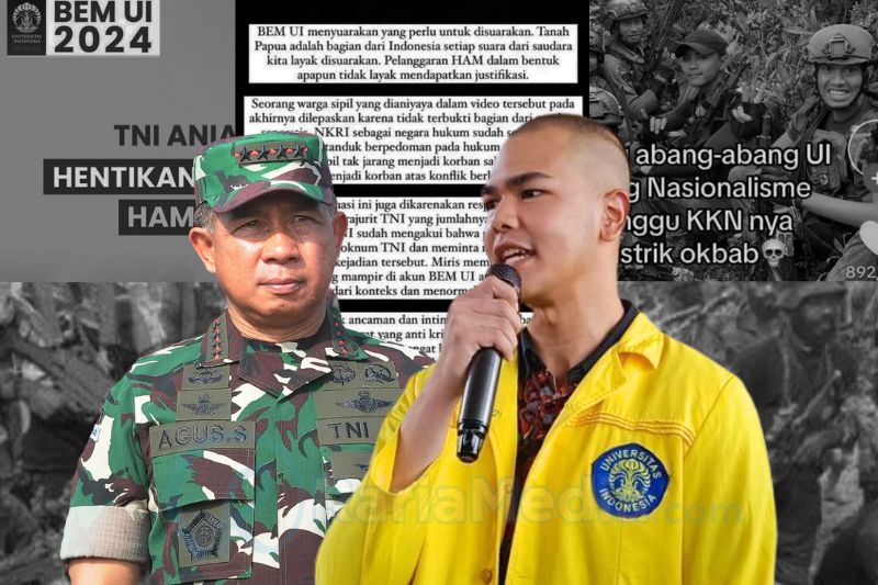 Ketua BEM UI buka suara atas tantangan yang ditujukan kepada pihaknya setelah mengkritik kekerasan dan pelanggaran HAM oleh TNI di Papua.